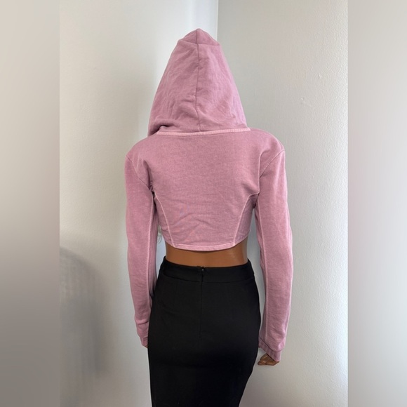 Urban Outfitters Out from Under XS Distressed Faded Hooded Cropped Sweatshirt - Picture 5 of 8